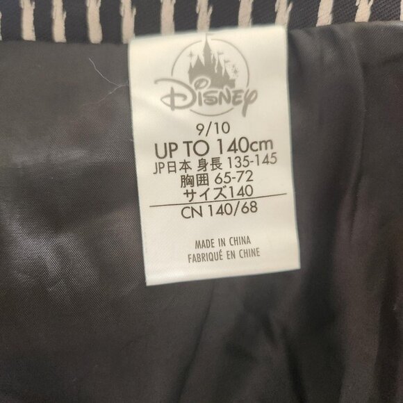 DISNEY Jack Skellington Pinstripe Jacket w/detachable Bat Tie. KIDS 9/10. - Picture 7 of 8